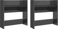 vidaXL Meuble mural 2 pcs 60x18x60 cm bois gris brillant