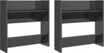 vidaXL Wandschoenenkasten 2 st 60x18x60 cm hout hoogglans grijs