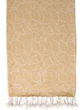 Atout Ciel Strandhanddoek, hamamdoek bedrukt met franjes, 90 x 180 cm, geel