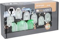 Pro Garden Feestverlichting lichtsnoer - groen - 10 LED - warm wit - 270 cm - tuin feestlampjes