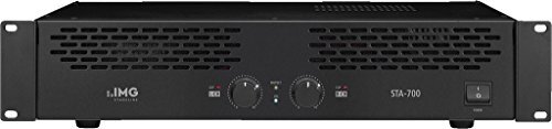 IMG STAGELINE STA-700 stereo 2-kanaals PA versterker in zwarte, 400 Watt audio versterker en jack connectoren