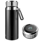 Homealexa 800 ml koffiebekers reismokken, waterfles vacuüm isolerende beker 304 roestvrij staal, touchscreen temperatuurmeter, slimme mok voor warmte en kou, zwart
