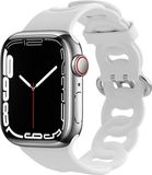 Strap-it Siliconen Smartwatch bandje - Wit - Geschikt voor Apple Watch 44mm / 45mm / 46mm / 49mm