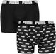 PUMA Hommes 2P Boxers Everyday Logo Print Noir XL
