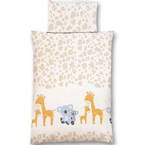 Gräfenstayn 2-delige set kinderbeddengoed met diermotief - 135 x 100 cm (giraffe & koala)