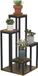 Outsunny Bloemenstandaard - 80 cm - 40x40x81 cm - Rustiek Bruin