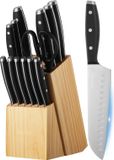 Ensemble de couteaux de cuisine - Bloc à couteaux, 15 pièces
