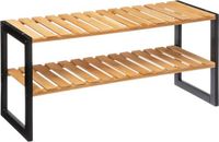 5Five Schoenenrek - Bamboe - Zwart / Naturel - 70 cm x 26 cm x 34.5 cm