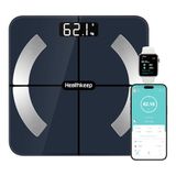Healthkeep Personenweegschaal, slimme weegschaal, bluetooth, impedantiemeter, hoge precisie, met 13 analyses van de lichaamssamenstelling, app inbegrepen, capaciteit 180 kg/400 lb