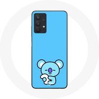 Maniacase Samsung Galaxy A32 5G Bangtan BTS BT21 Koya RM Blauwe Achtergrond
