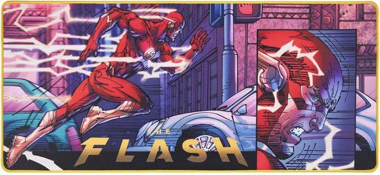 Subsonic XXL Mouse Pad - DC Comics Flash - Antislip Bureaumat 90x40 cm - Gaming Muismat met Gestikte Randen