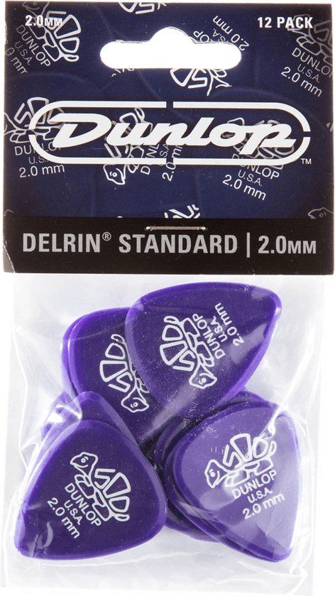 Dunlop Jim Dunlop Delrin 500 2.0mm Guitar Picks - 12 Pack