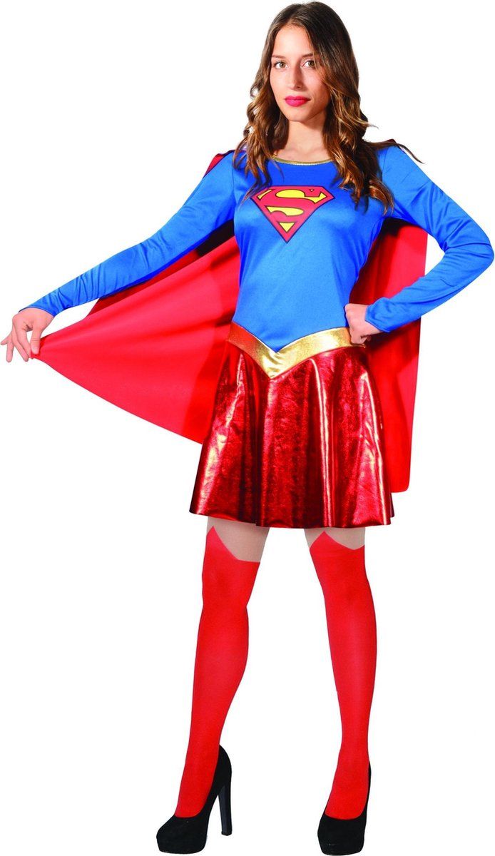LYO - Supergirl Vrouwen Vermomming - Small - Blauw - Polyester - EAN: 8026196116792