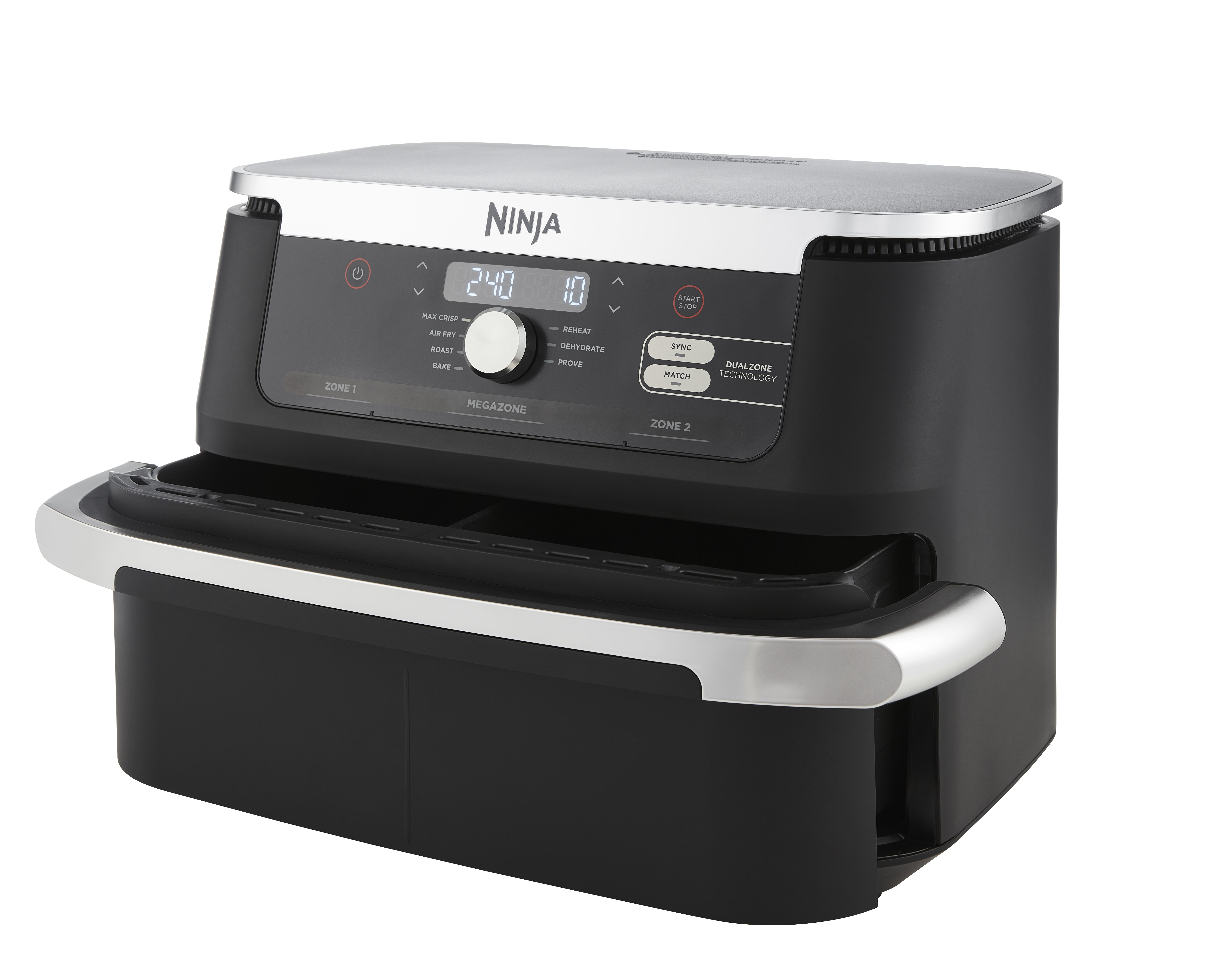 Ninja Foodi AF500EU Mega Dubbele Airfryer - 10.4 Liter - Zwart/RVS