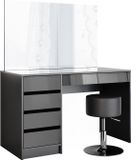 Vicco Kaptafel Sherry, Antraciet, 120 cm met spiegel en kruk