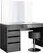 Vicco Kaptafel Sherry, Antraciet, 120 cm met spiegel en kruk