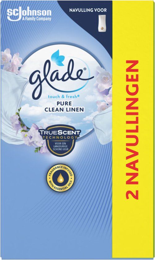 Glade Touch & Fresh Pure Clean Linen - Luchtverfrisser - Duo Navulling (12 x 2 x 10ml)