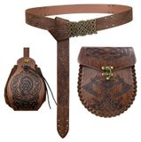 Solidchoice – Ensemble de 3 pièces de sacoches de ceinture médiévales gravées