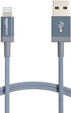 Amazon Basics Verbindingskabel Lightning naar USB-A, nylon omvlochten, MFi-gecertificeerde oplaadkabel voor iPhone, donkergrijs, 1,8 m
