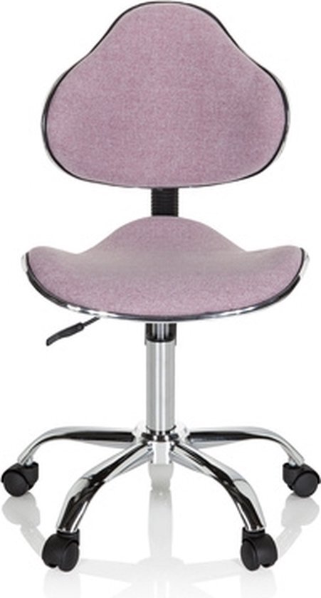 HJH OFFICE 634131 Kids bureaustoel KIDDY GTI-3 stof roze kinderbureaustoel draaistoel ergonomisch, meegroeiend, 98 x 47 x 49 cm