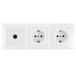 BES LED Prise coaxiale - Prise murale - Aigi Cika - Encastré - Prise 2P+T - Coax 1 voie - Terre - Avec cadre de finition - Blanc