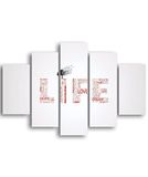 Homemania Muurfoto, 5-delig, citaten, voor woonkamer, slaapkamer, meerkleurig, van MDF, 95 x 0,3 x 60 cm