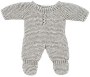 Miniland Grijze gebreide pyjama voor poppen van 21 cm