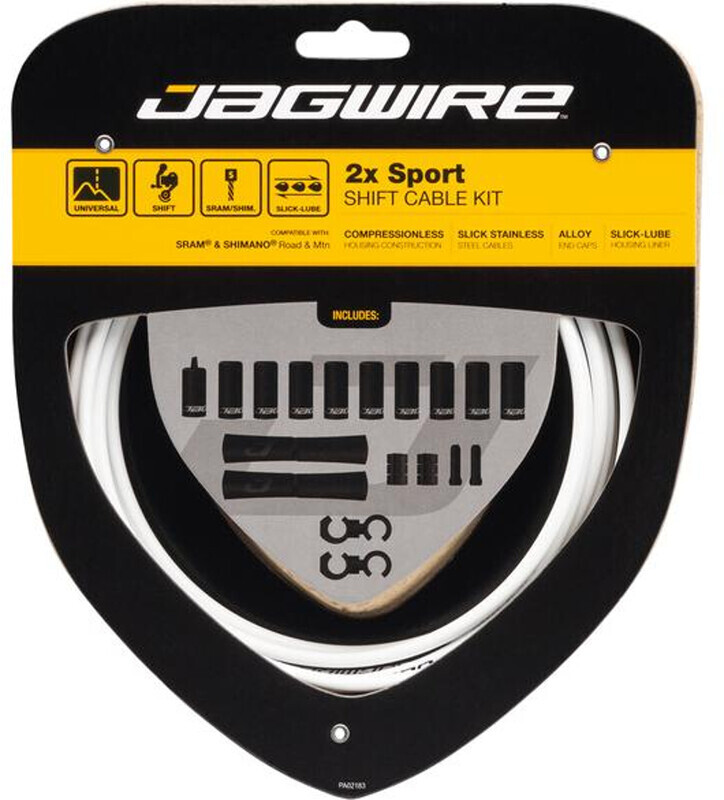 Jagwire 2X Sport Shift Schakelkabel Set voor Shimano/SRAM, white