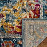 Safavieh Madison Collection Groenblauw en Fuschia Laagpolig Tapijt voor Woonkamer, Eetkamer, Slaapkamer, 155 x 155 cm