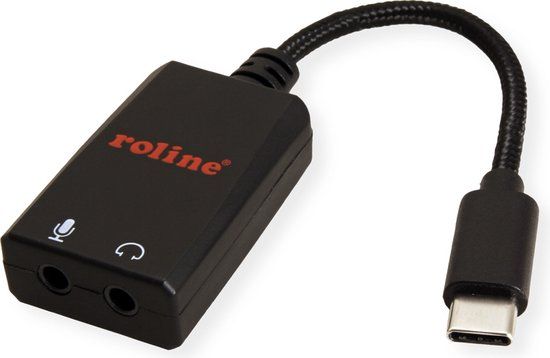 ROLINE Adapter USB Type C - 2x 3.5mm audio, Male/Female, 0,13 m