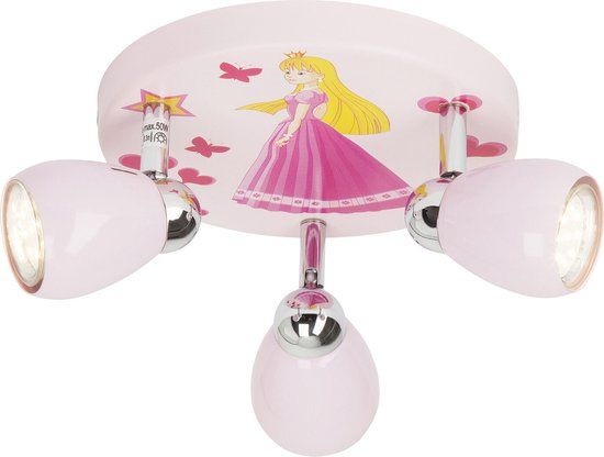 Brilliant PRINCESS Kinder Plafondspot - Roze - 3-lichts - LED - Dimbaar