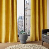 Atmosphera gordijn lilou - L260 x B140 cm - okergeel - polyester - met ringen