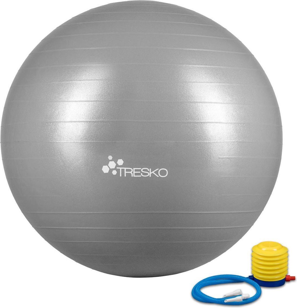 Tresko Fitnessbal met pomp - diameter 75 cm - Grijs