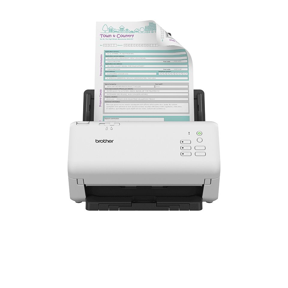 Brother ADS-4300N - Scanner - ADF - 600 x 600 DPI - A4 - Zwart, Wit