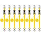Stanley S1000 Zwart/Geel 1" x 10' Ratchet Tie Down Bandjes - Licht Cargo Vervoer (1.500lbs Break Strength), 8 Pack