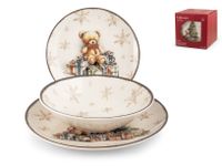 Pengo 1551700 Majestic 18-delig servies voor 6 personen, steengoed, meerkleurig