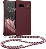 kwmobile telefoonhoesje geschikt voor Google Pixel 7a - Hoesje van siliconen met telefoonkoord - Bordeaux-violet