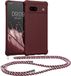 kwmobile telefoonhoesje geschikt voor Google Pixel 7a - Hoesje van siliconen met telefoonkoord - Bordeaux-violet