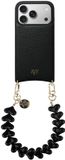 AVY Leren Hoesje Geschikt voor Apple iPhone 17 Pro | Compatibel met MagSafe | Leather Case met Telefoonkoord | Polsband | Zwart | Cupid Black