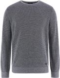 Guess Earle Trui Blauw Wit Katoen Lange Mouw Ronde Hals S