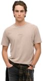Superdry Micro Logo T-shirt Relaxed Fit Heren Deep Beige Slub Katoen XXXL