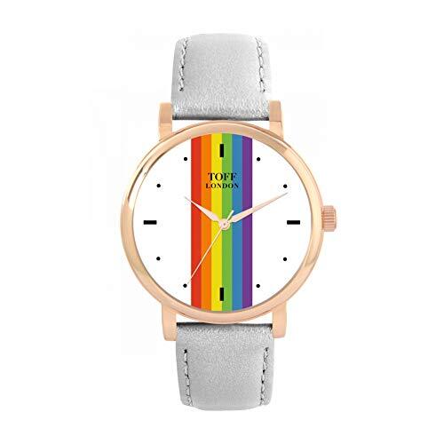 Toff London Pride Lineair horloge met witte stokken