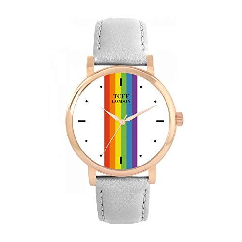 Toff London Pride Lineair horloge met witte stokken - 5059656053774