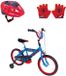 4KidsOnly Spiderman fietsset blauw; fiets 16 inch, helm en handschoenen