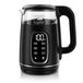 Arendo waterkoker, glas en roestvrij staal, 1,7 liter, 2200 W, theekoker met temperatuurregeling van 40 tot 100 °C, dubbelwandig, LED-display, warmhoudfunctie (120 minuten), BPA-vrij, mat zwart