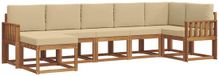vidaXL Hoek loungeset 7-zits acaciahout naturel et beige
