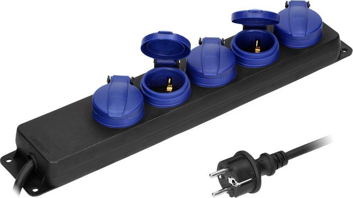 Orno Heavy-duty stekkerdoos voor buiten - 5-voudig - IP44 - 3 meter
