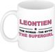 Bellatio Decorations naam cadeau mok - Leontien - Woman Myth Supergirl - koffiemok - 300 ml - collega - moederdag