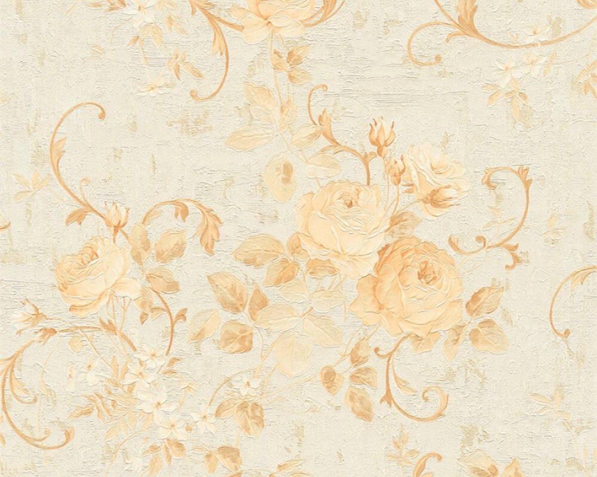 A.S. Création KLASSIEK BLOEMEN BEHANG - Creme Beige Goud - AS Creation Romantico - 4051315426647
