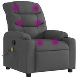vidaXL Elektrische Massagestoel Donkergrijs Stof